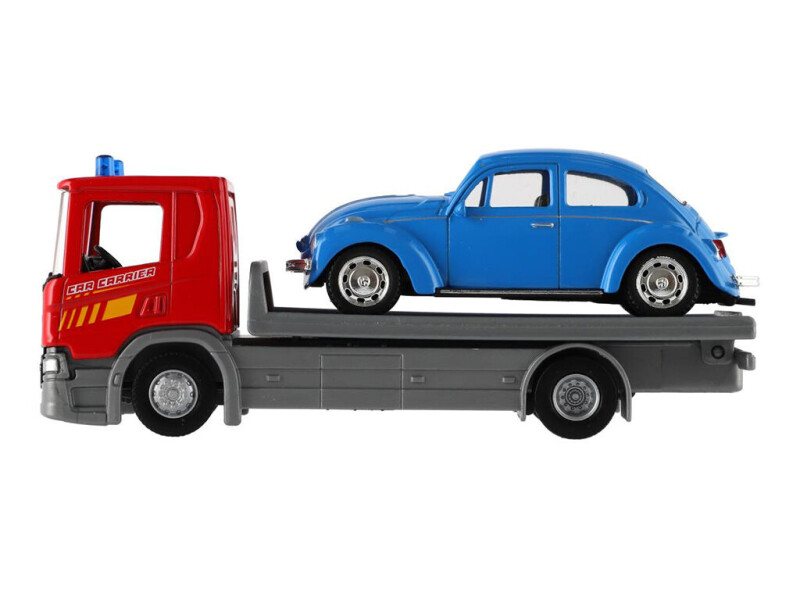 Welly odtahovka Scania P320 + Volkswagen Beetle 1:43